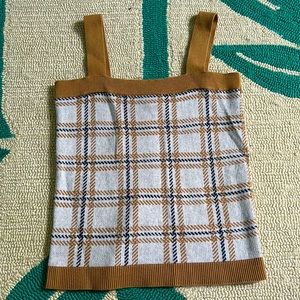 🤎 LOFT Plaid Tank Top ; XXSP